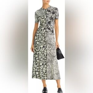 Proenza Schouler White Label Mixed Print Midi Dress